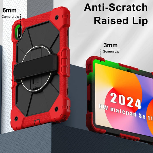 For Huawei MatePad SE 11 2024 Contrast Color Robot Silicone Hybrid PC Tablet Case(Red Black) by buy2fix