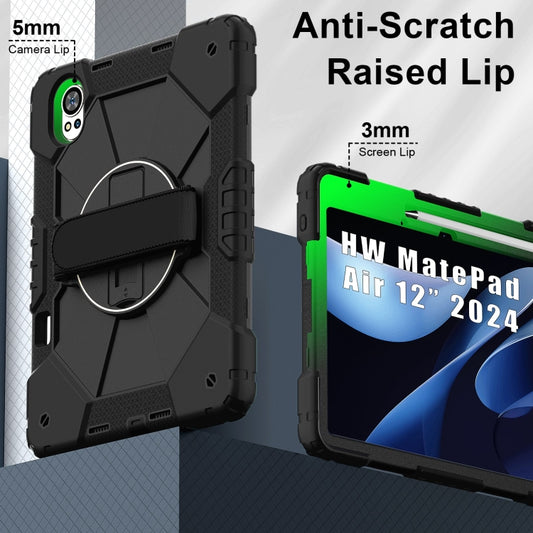 For Huawei MatePad Air 12 2024 Contrast Color Robot Silicone Hybrid PC Tablet Case(Black) by buy2fix