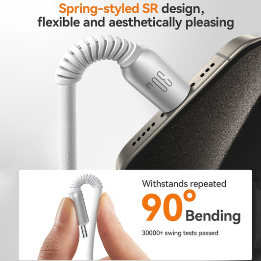 JOYROOM S-A51 Cutting-Edge Series 3A Fast Charging Data Cable, Type-C to 8 Pin Cable, Length: 1.2m(Light Gray) by JOYROOM