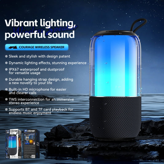 WK Beluga D13 Outdoor Waterproof Portable Bluetooth Speaker(Black) - Desktop Speaker by WK | Online Shopping UK | buy2fix