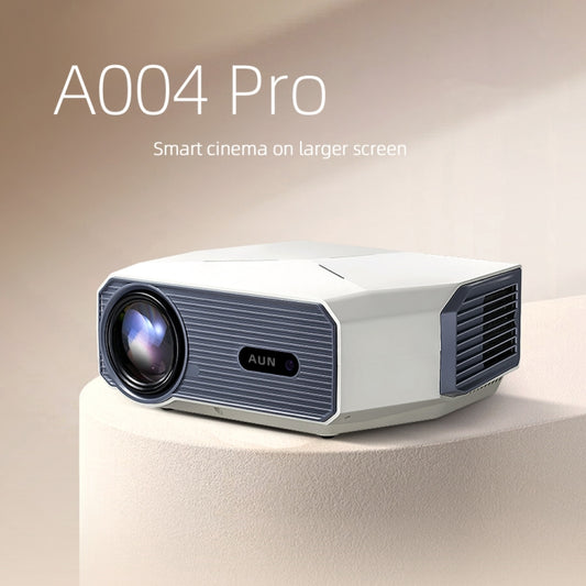AUN A004 Pro 1920 x 1080P 9000Lumen Android 9.0 Portable LCD Projector, AU Plug(White) by AUN