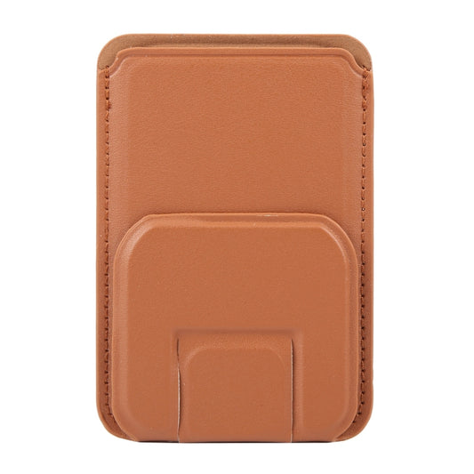 MagSafe Magnetic Wallet Card Square Fold Holder Case(Brown) - Adhesive Card Holders by buy2fix | Online Shopping UK | buy2fix