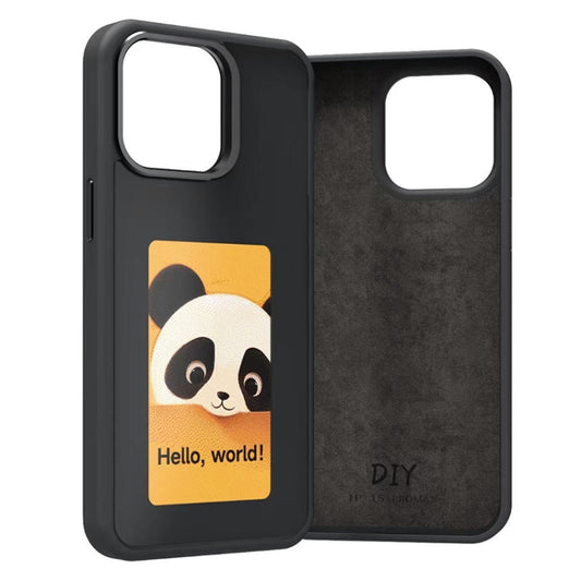 For iPhone 14 Pro Four-Color E-ink Screen NFC DIY Phone Case(Black) - iPhone 14 Pro Cases by buy2fix | Online Shopping UK | buy2fix