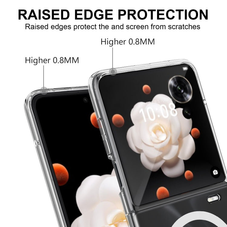 For Honor Magic V Flip Scratchproof PC Transparent MagSafe Phone Case(Transparent) by buy2fix