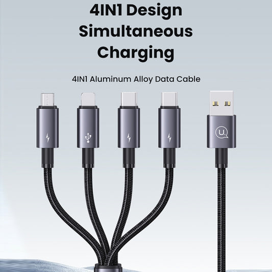USAMS SJ739 1.2m 4 in 1 Type-C Fast Charging Cable(Titanium Gray) by USAMS