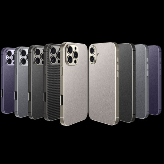 For iPhone 16 Pro GKK Metal Paint Skin Feel Leather Full Coverage Phone Case(Purple) by GKK