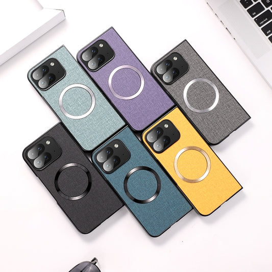For Google Pixel 9 Pro Fold CD Magsafe Magnetic Cloth Texture Phone Case(Purple) by buy2fix