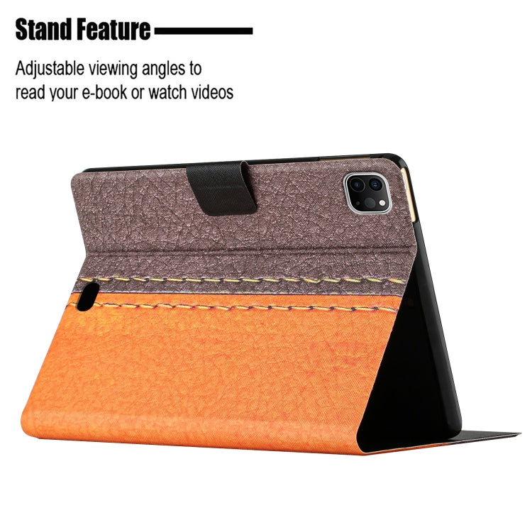 For iPad Pro 11 2025 / 2024 Stitching Solid Color Flip Leather Smart Tablet Case(Orange) by buy2fix