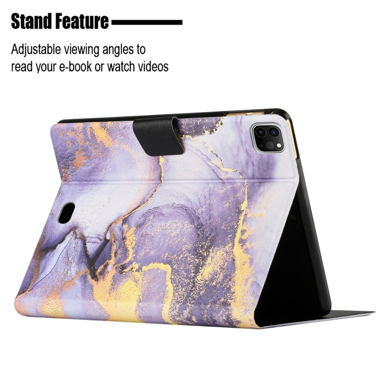 For iPad Pro 11 2025 / 2024 Marble Pattern Leather Smart Tablet Case(Purple) by buy2fix