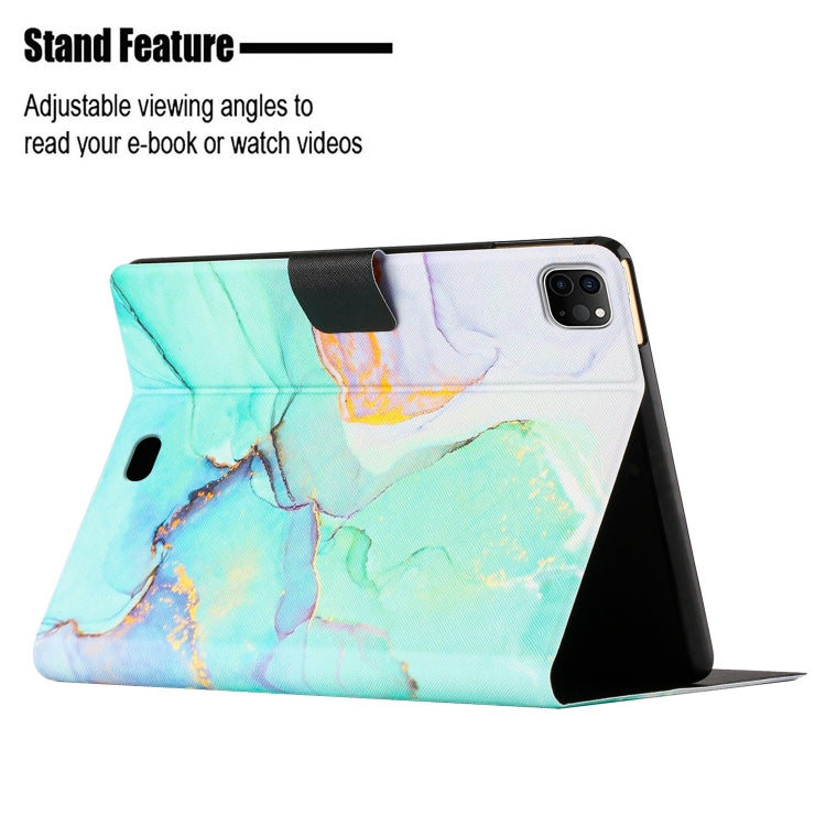 For iPad Pro 11 2025 / 2024 Marble Pattern Leather Smart Tablet Case(Green) by buy2fix