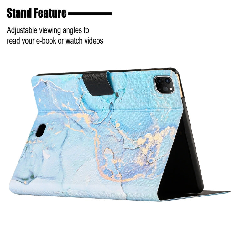 For iPad Pro 11 2025 / 2024 Marble Pattern Leather Smart Tablet Case(Blue) by buy2fix