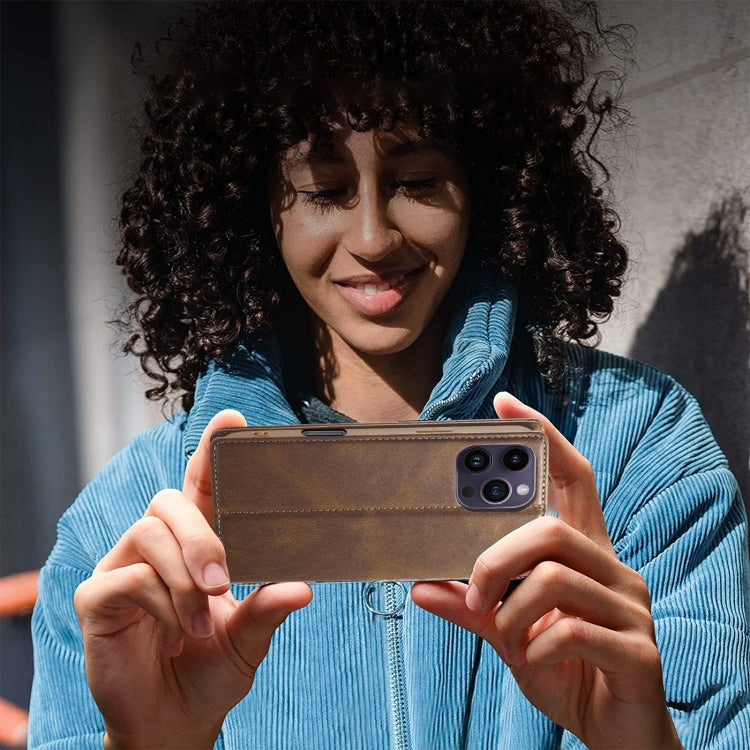 For iPhone 16 Pro Max LC.IMEEKE RFID Anti-theft Leather Phone Case(Brown) by LC.IMEEKE