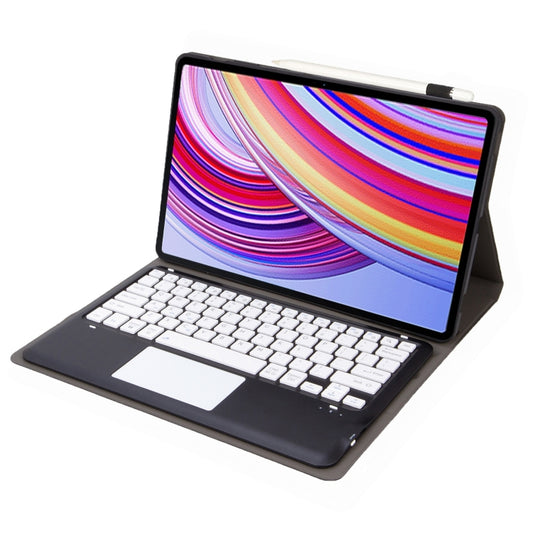For Xiaomi Redmi Pad Pro 12.1 A0N11-A Detachable Bluetooth Keyboard TPU Lambskin Leather Tablet Case with Touchpad(Black White) by buy2fix