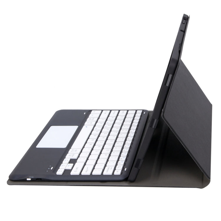 For Xiaomi Redmi Pad Pro 12.1 A0N11-A Detachable Bluetooth Keyboard TPU Lambskin Leather Tablet Case with Touchpad(Black White) by buy2fix