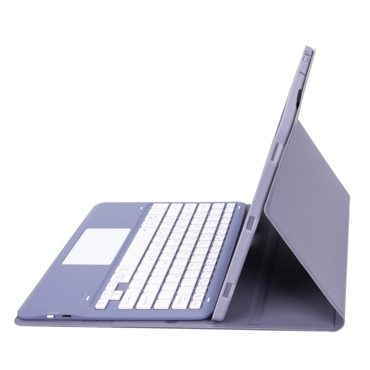 For Xiaomi Redmi Pad Pro 12.1 A0N11-A Detachable Bluetooth Keyboard TPU Lambskin Leather Tablet Case with Touchpad(Lavender White) by buy2fix