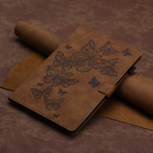 For iPad Pro 11 2025 / 2024 Butterflies Embossed Leather Smart Tablet Case(Brown) by buy2fix