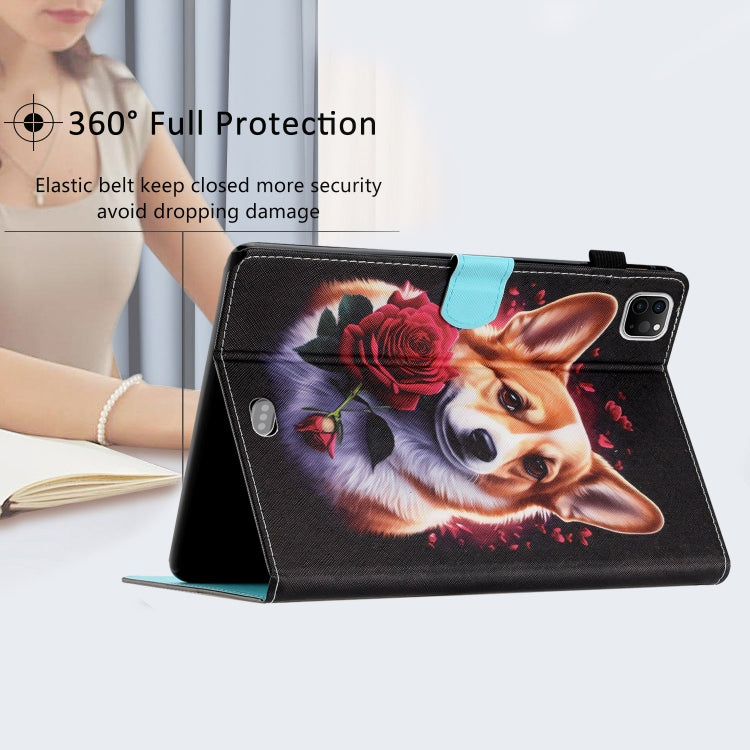 For iPad Pro 11 2025 / 2024 Coloured Drawing Stitching Smart Leather Tablet Case(Corgi) by buy2fix