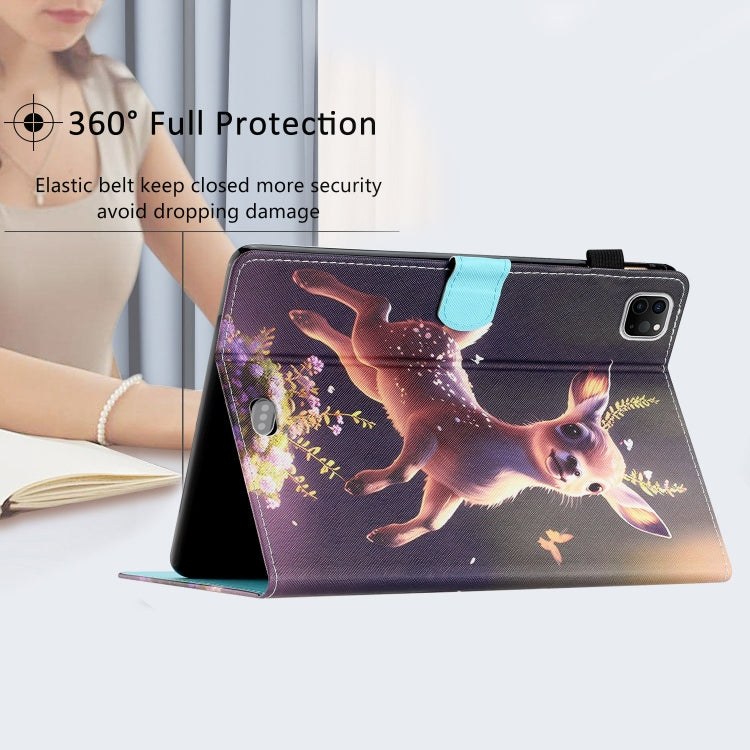 For iPad Pro 11 2025 / 2024 Coloured Drawing Stitching Smart Leather Tablet Case(Deer) by buy2fix
