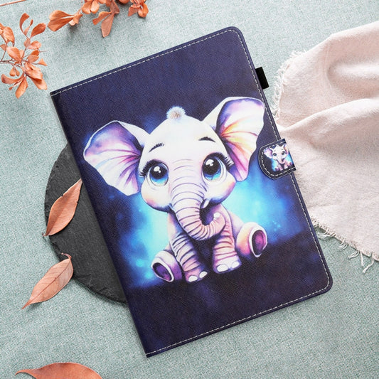 For iPad Pro 11 2025 / 2024 Coloured Drawing Stitching Smart Leather Tablet Case(Elephant) by buy2fix