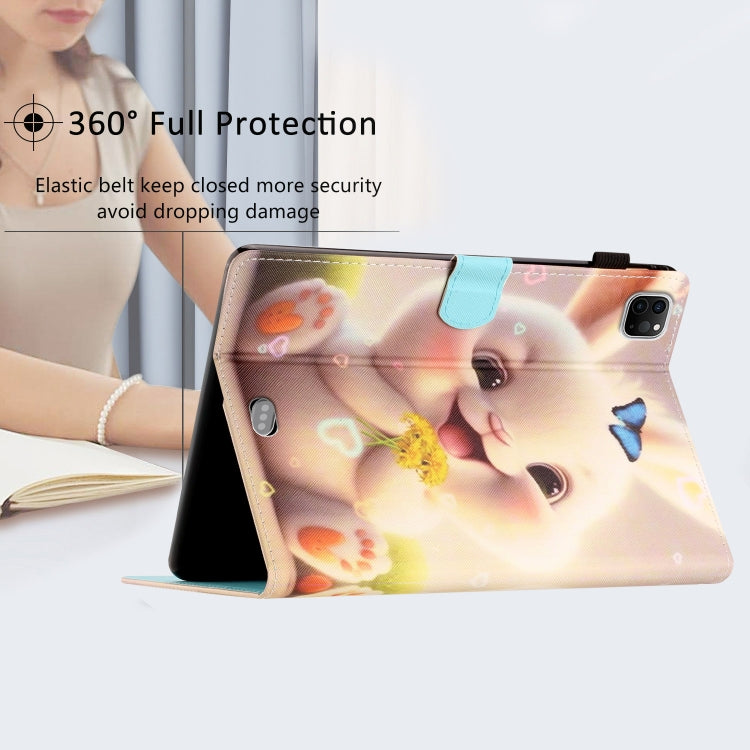For iPad Pro 11 2025 / 2024 Coloured Drawing Stitching Smart Leather Tablet Case(Rabbit) by buy2fix