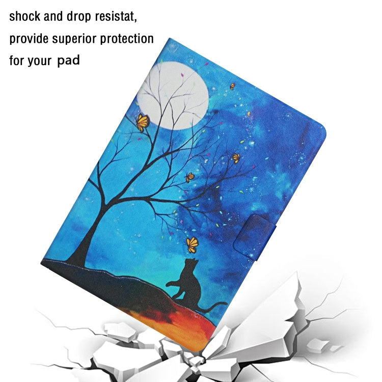 For iPad Pro 11 2025 / 2024 Colored Drawing Pattern Flip Leather Smart Tablet Case(Moonlight Cat) by buy2fix