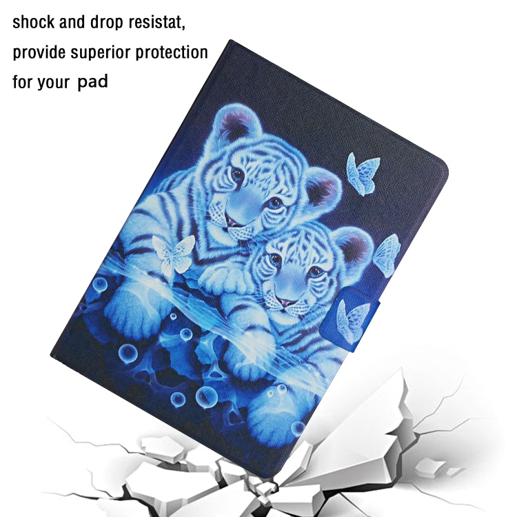 For iPad Pro 11 2025 / 2024 Colored Drawing Pattern Flip Leather Smart Tablet Case(Tiger) by buy2fix