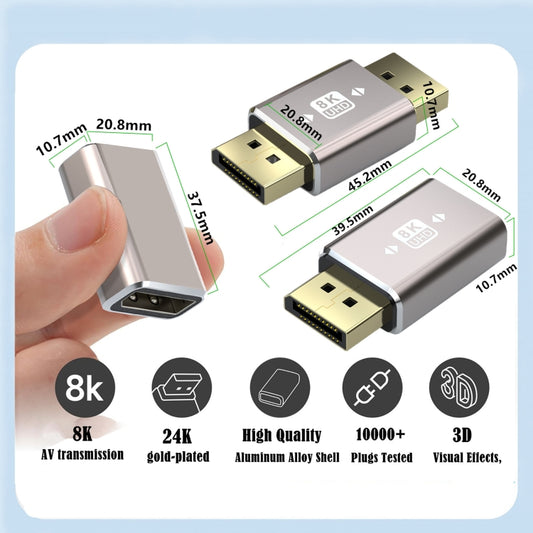 8K Ultra DP Male to Female Adapter by buy2fix