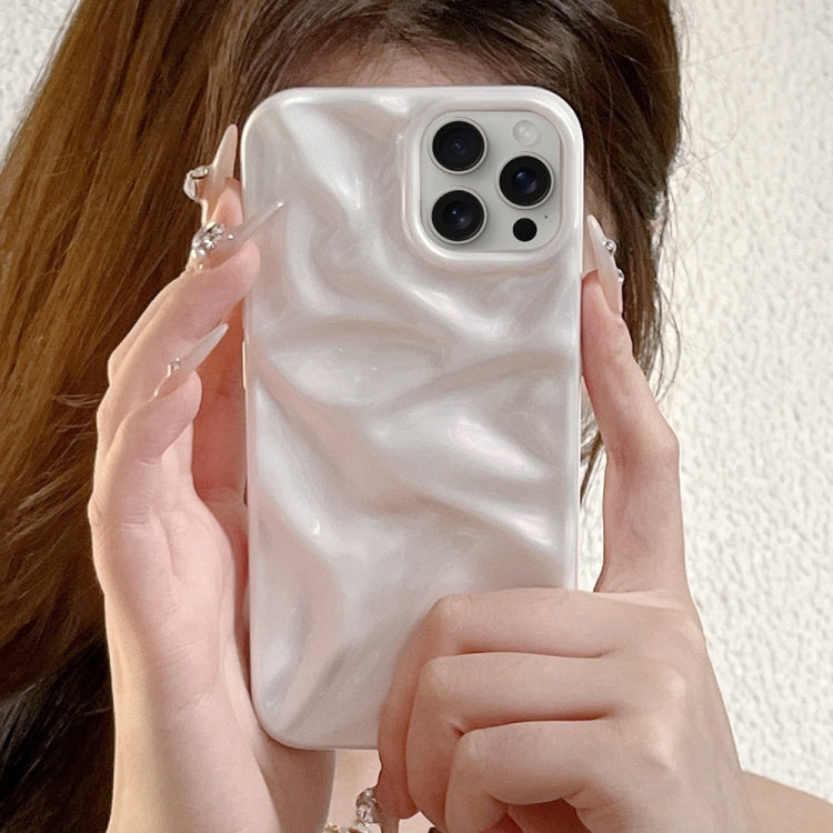 For iPhone 16 Pro Max Water Ripple Electroplating Paint TPU Phone Case(White) by buy2fix