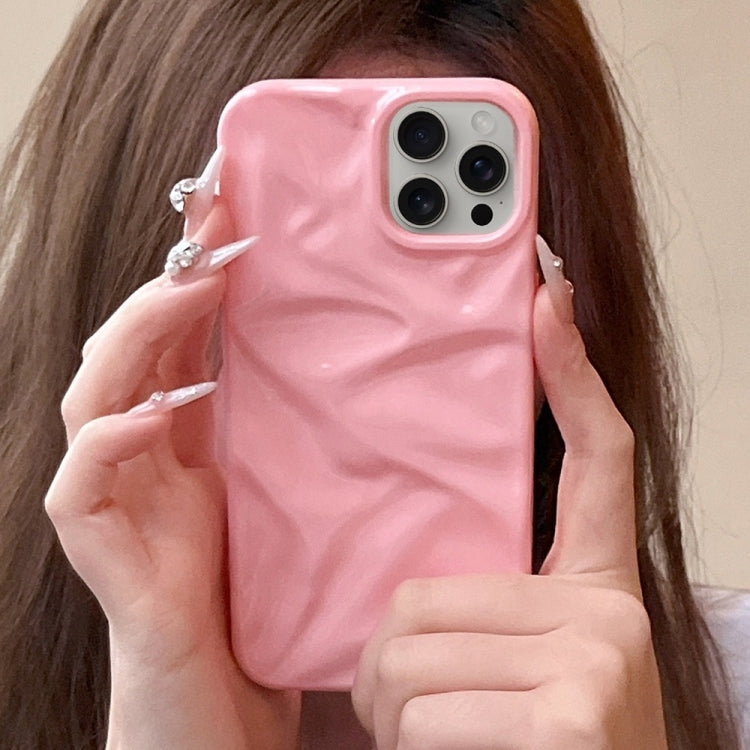 For iPhone 16 Pro Water Ripple Electroplating Paint TPU Phone Case(Pink) by buy2fix