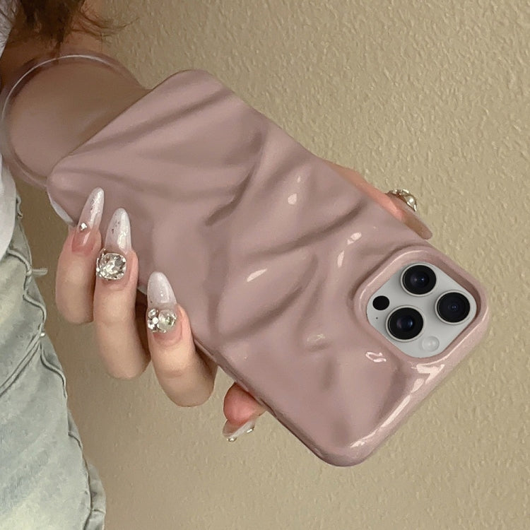 For iPhone 16 Pro Water Ripple Electroplating Paint TPU Phone Case(Pink Brown) by buy2fix