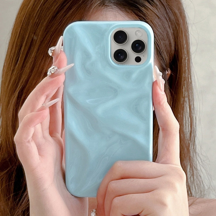For iPhone 16 Pro Water Ripple Electroplating Paint TPU Phone Case(Sky Blue) by buy2fix