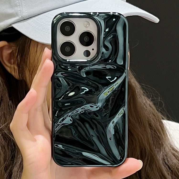 For iPhone 16 Water Ripple Electroplating Paint TPU Phone Case(Bright Green) by buy2fix