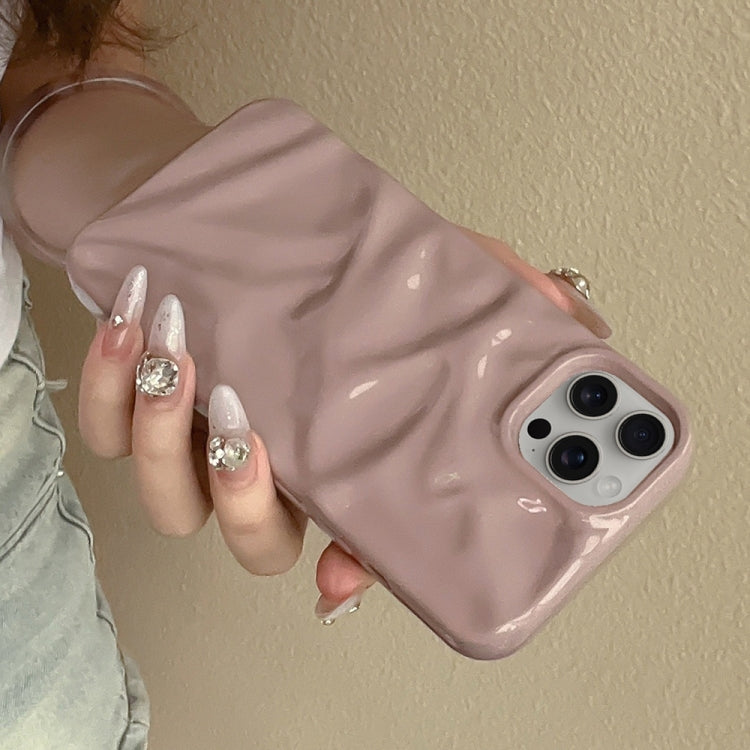 For iPhone 16 Water Ripple Electroplating Paint TPU Phone Case(Pink Brown) by buy2fix