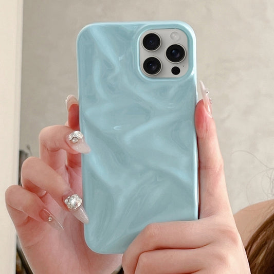 For iPhone 16 Water Ripple Electroplating Paint TPU Phone Case(Sky Blue) by buy2fix