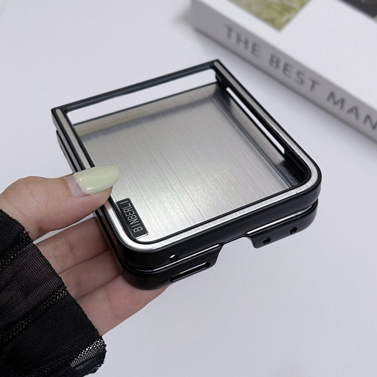 For Motorola Moto Razr 50 Ultra PC Hybrid Aluminum Alloy Brushed Shockproof Phone Case(Silver) by buy2fix