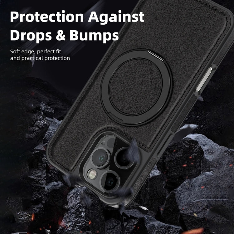 For iPhone 16 Pro Max Yashi 360 Degree Rotating MagSafe Holder Phone Case(Black) by buy2fix