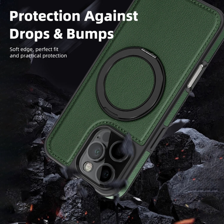 For iPhone 16 Pro Yashi 360 Degree Rotating MagSafe Holder Phone Case(Dark Green) by buy2fix