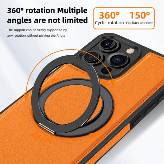 For iPhone 16 Plus Yashi 360 Degree Rotating MagSafe Holder Phone Case(Orange) by buy2fix