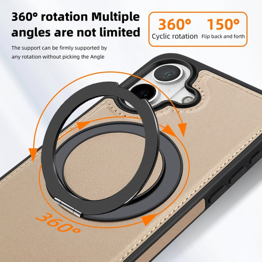 For iPhone 16 Plus Yashi 360 Degree Rotating MagSafe Holder Phone Case(Desert Gold) - iPhone 16 Plus Cases by buy2fix | Online Shopping UK | buy2fix