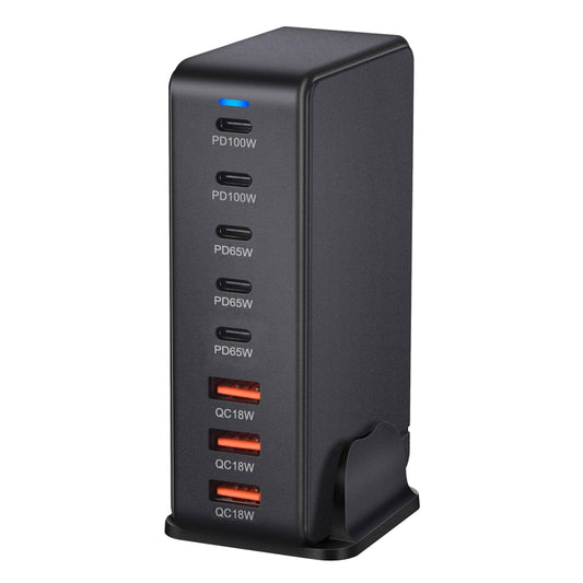440W GaN USB Power Adapter Travel Charger with 3 x USB, 5 x PD Port, Plug:AU Plug(Black) by buy2fix