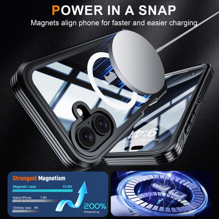 For iPhone 16 Plus RedPepper Tempered Glass MagSafe Phone Case(Sky Blue) by RedPepper