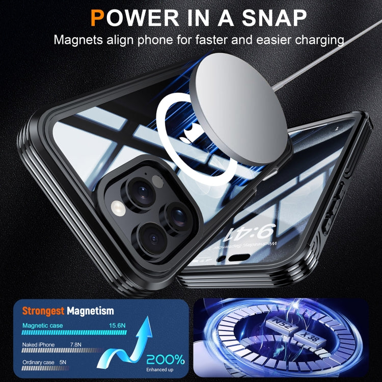 For iPhone 16 Pro Max RedPepper Tempered Glass MagSafe Phone Case(Dark Blue) by RedPepper