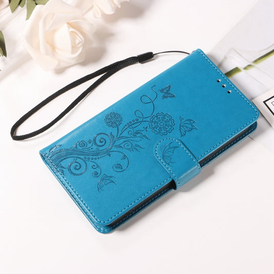 For OnePlus 12 Embossed Butterfly Flowers Leather Phone Case(Blue) by buy2fix