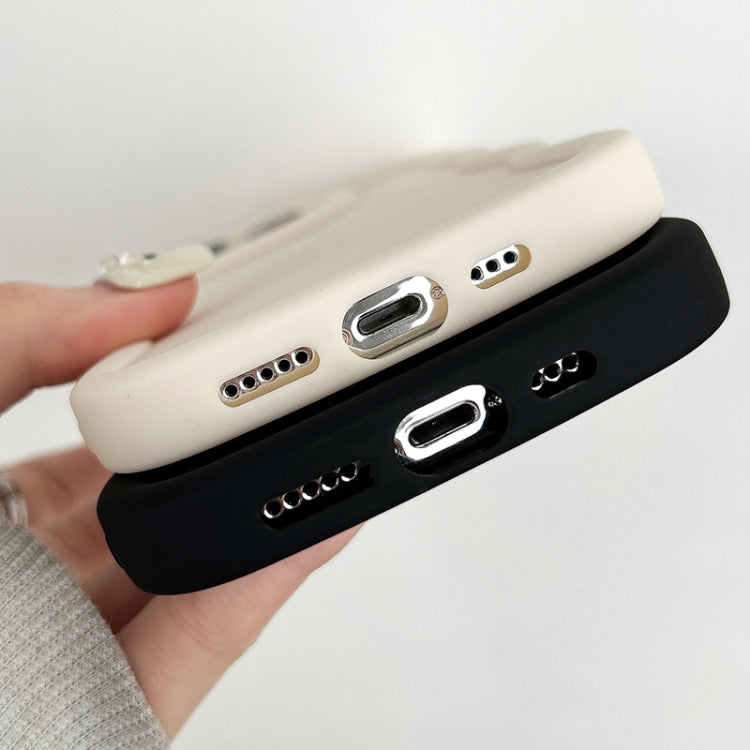 For iPhone 16 Pro Big Wave Puff Shape TPU Phone Case(Black) by buy2fix