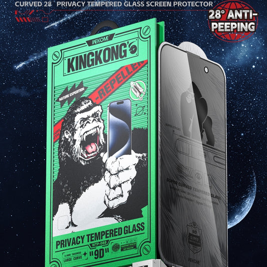 For iPhone 16 Plus / 15 Plus WK WTP-088 Space King Kong 9D Curved 28 Degree Privacy Tempered Glass Film by WK