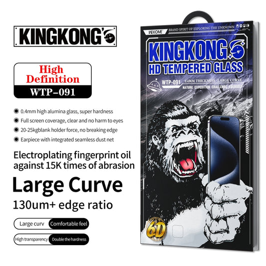 For iPhone 16 Plus / 15 Plus WK WTP-091 King Kong 6D Curved HD Tempered Glass Film by WK
