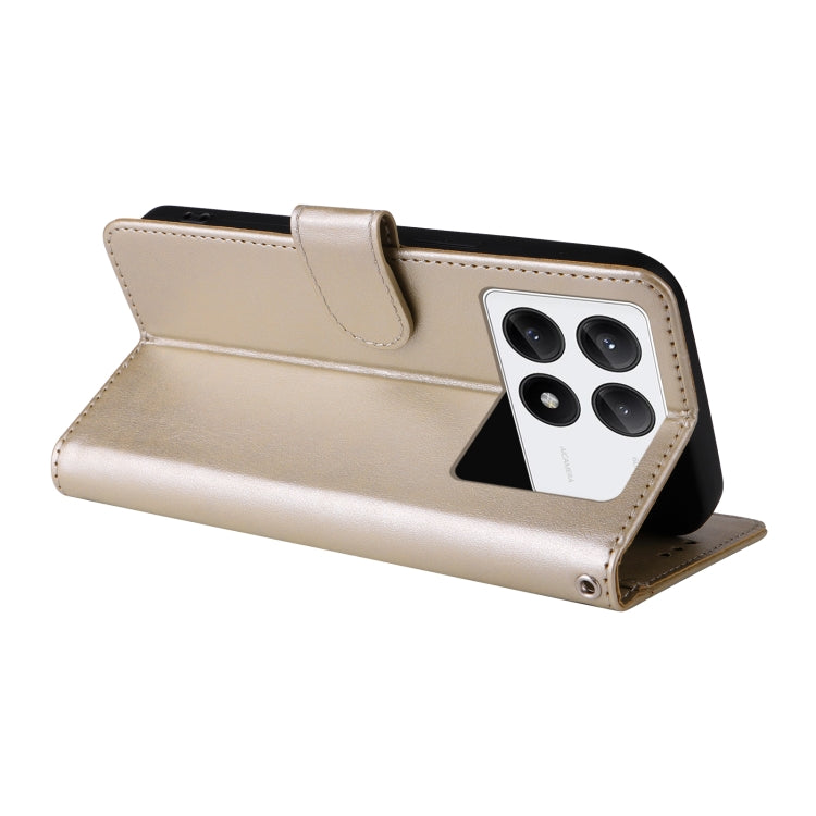 For Redmi K70 / K70 Pro Embossed Butterfly Flowers Leather Phone Case(Gold) by buy2fix