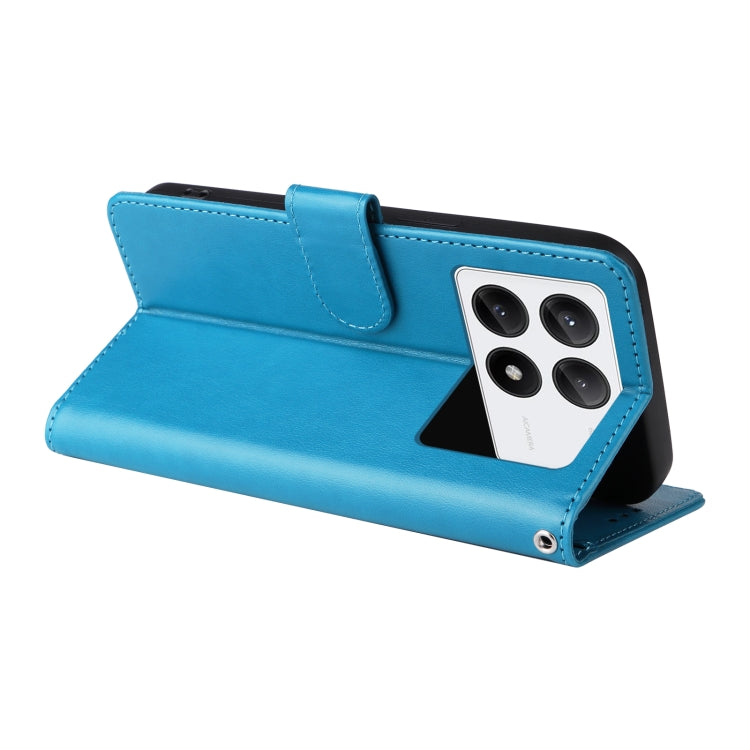 For Redmi K70 / K70 Pro Embossed Butterfly Flowers Leather Phone Case(Blue) by buy2fix