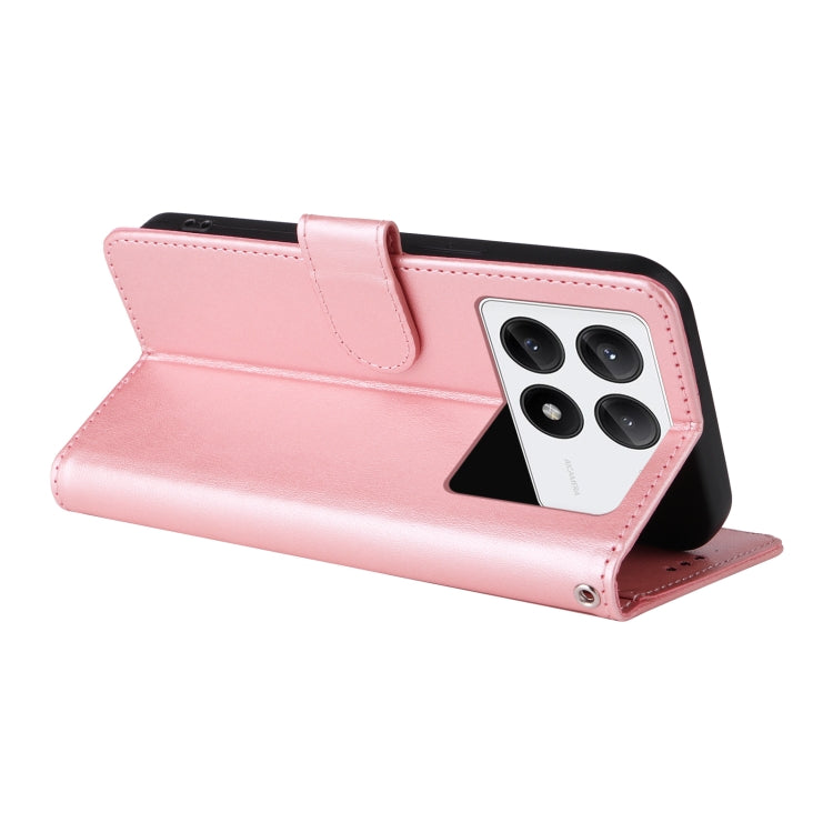 For Redmi K70 / K70 Pro Embossed Butterfly Flowers Leather Phone Case(Rose Gold) by buy2fix