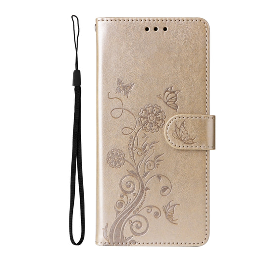 For Redmi K70 Ultra Embossed Butterfly Flowers Leather Phone Case(Gold) by buy2fix